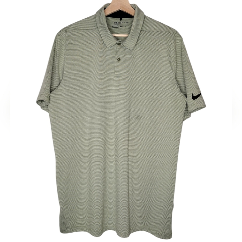 Nike Standard Fit Men’s Light Olive Green Golf Athletic Polo Shirt Sz L